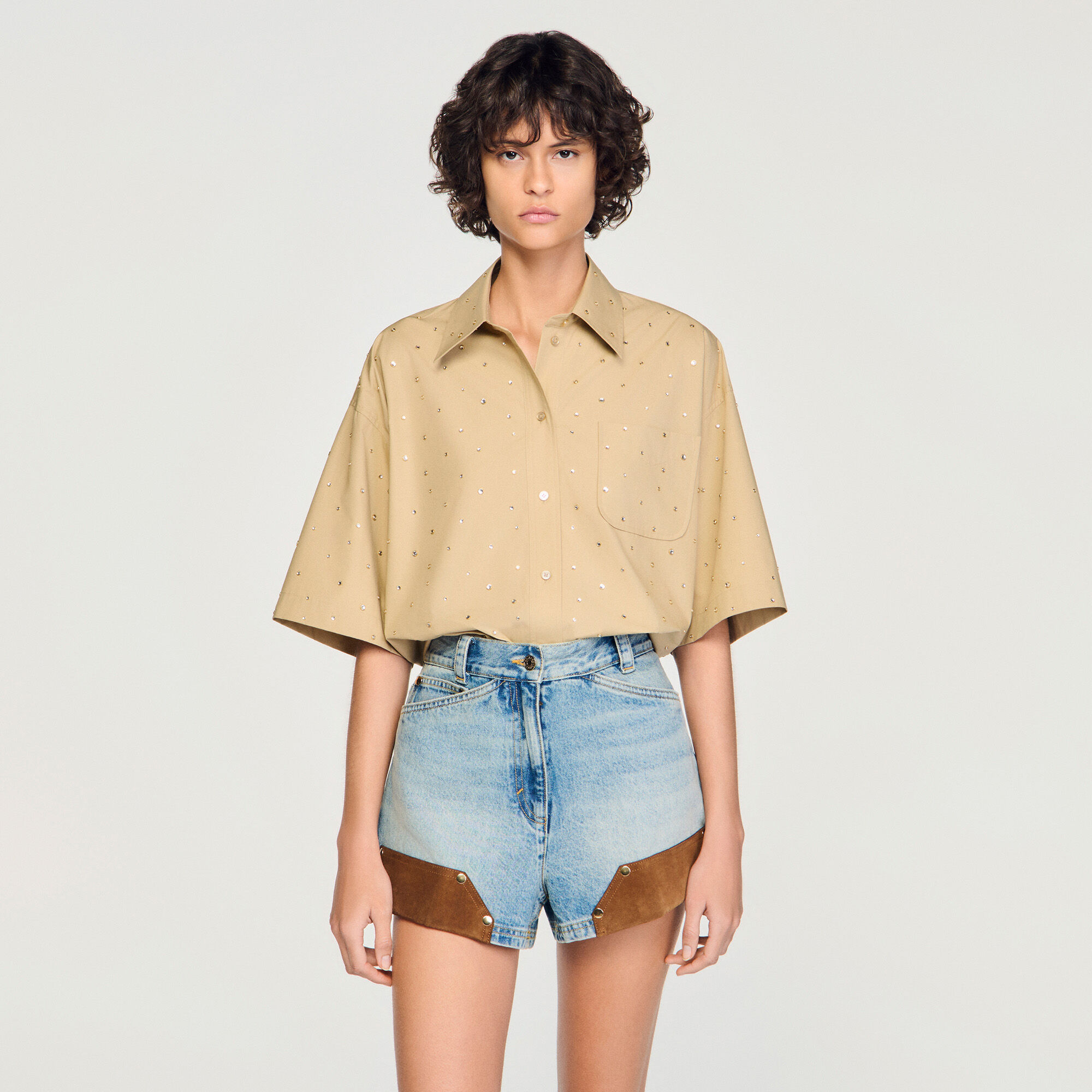 Chemise en coton avec strass