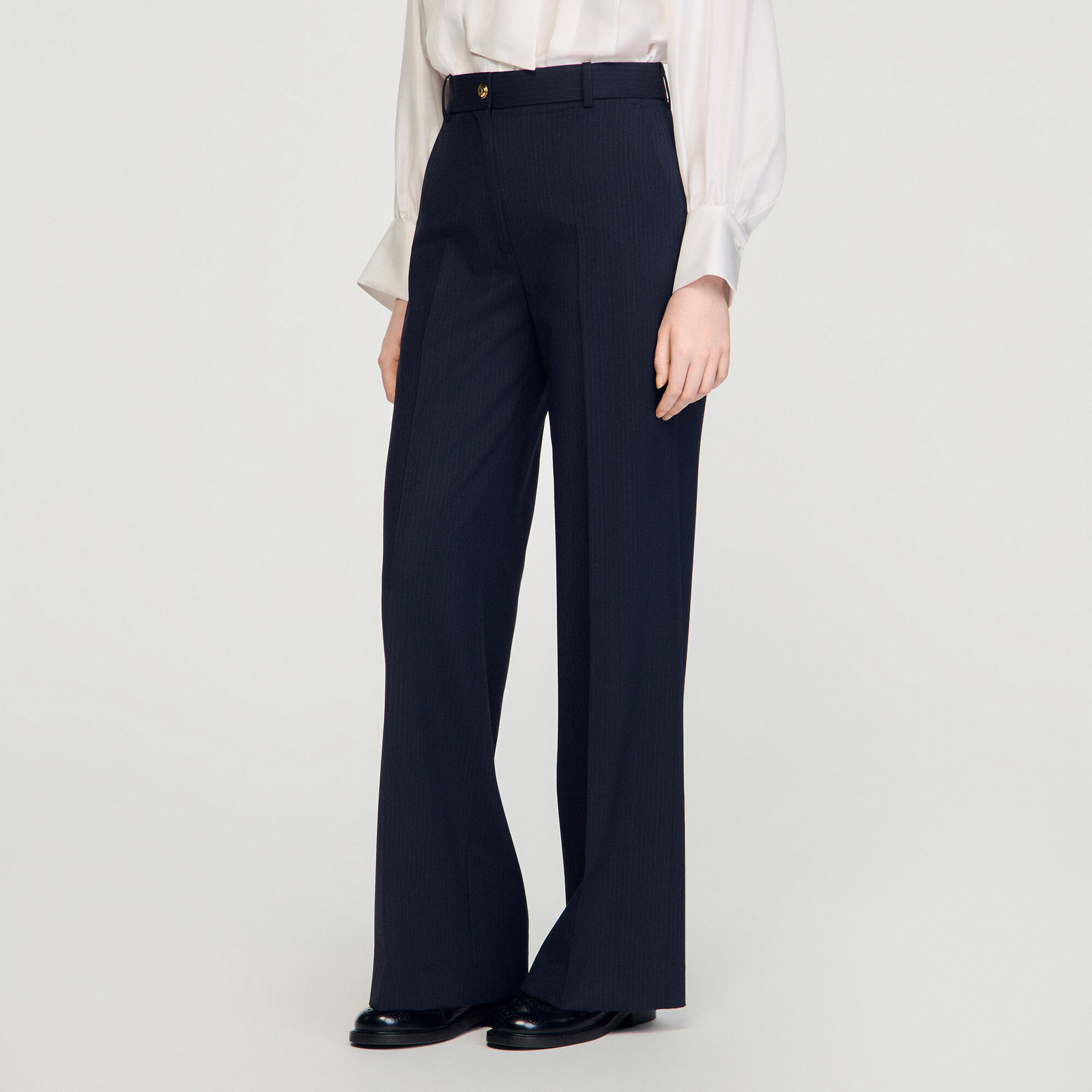 Pantalons à rayures craie minimalistes