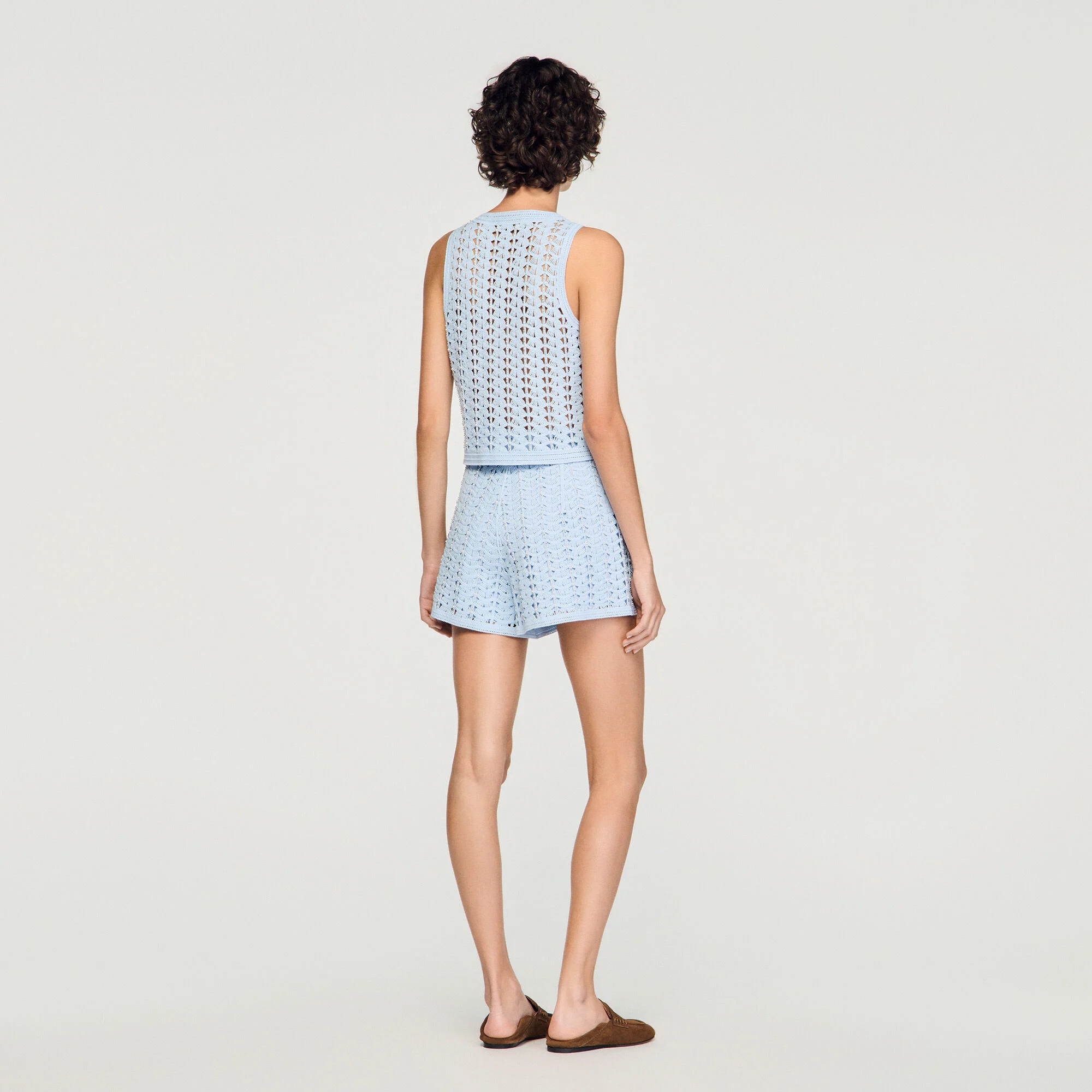 Top en crochet perlé