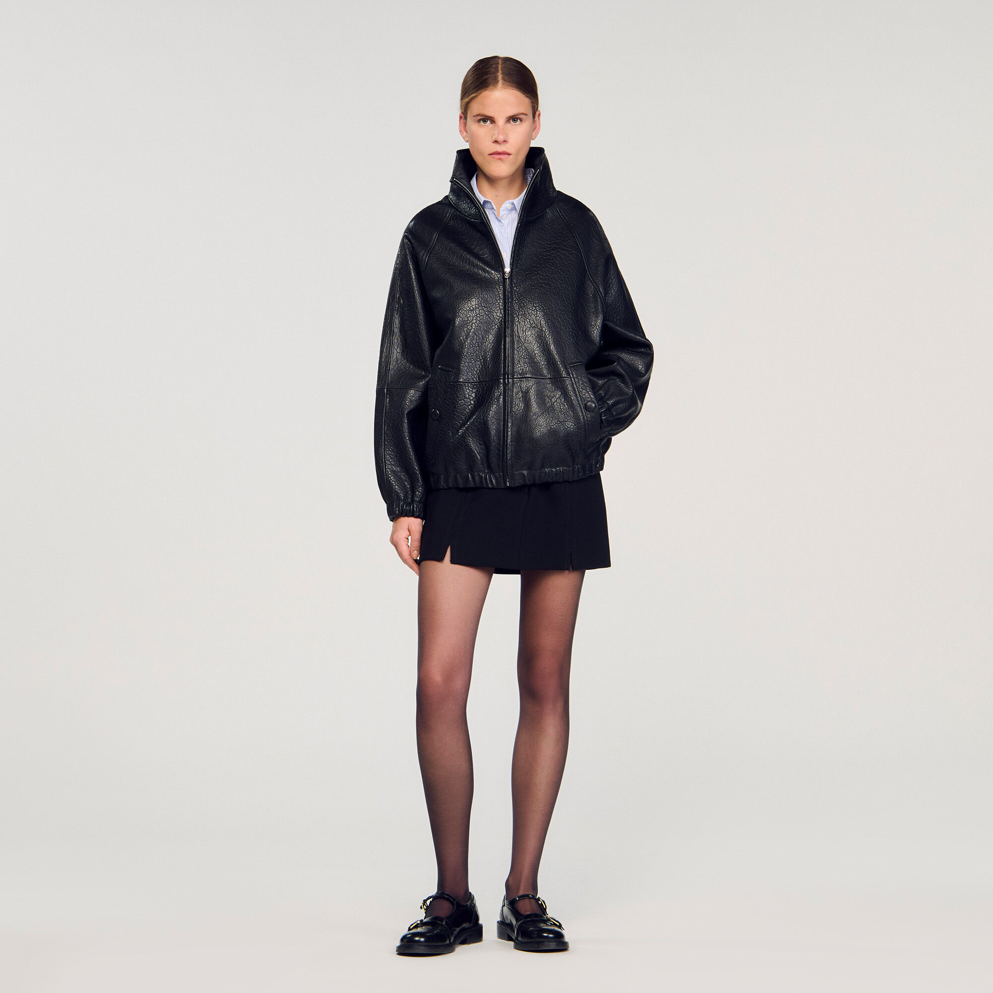 Veste en cuir oversize