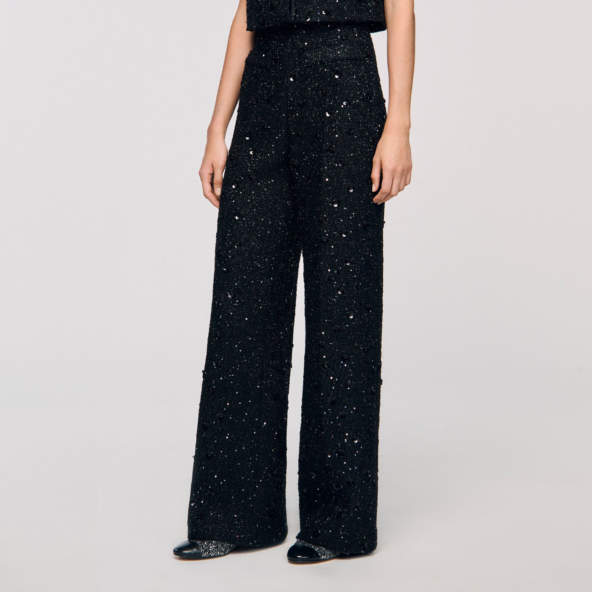 Pantalons en tweed strass