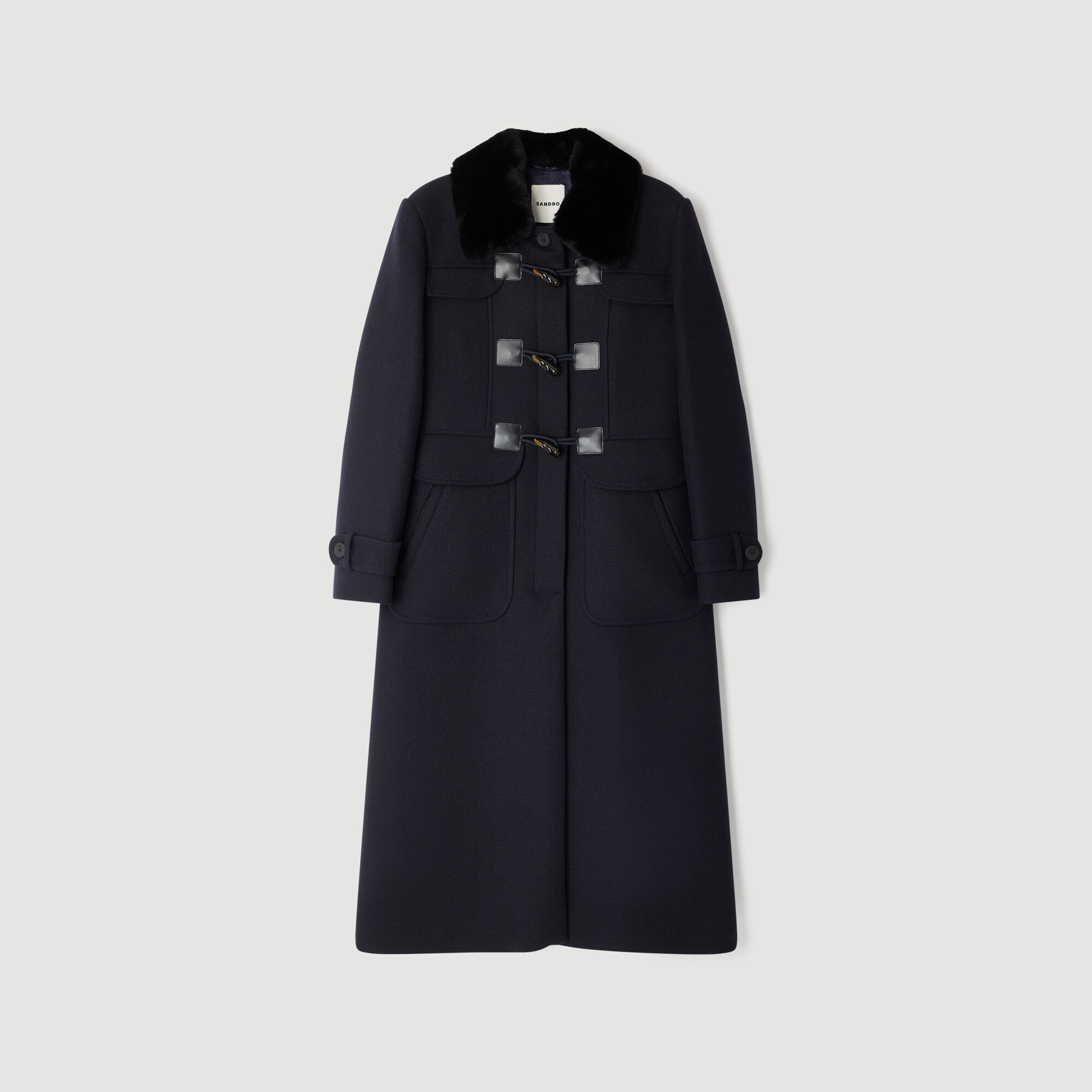 Manteau avec col en shearling amovible