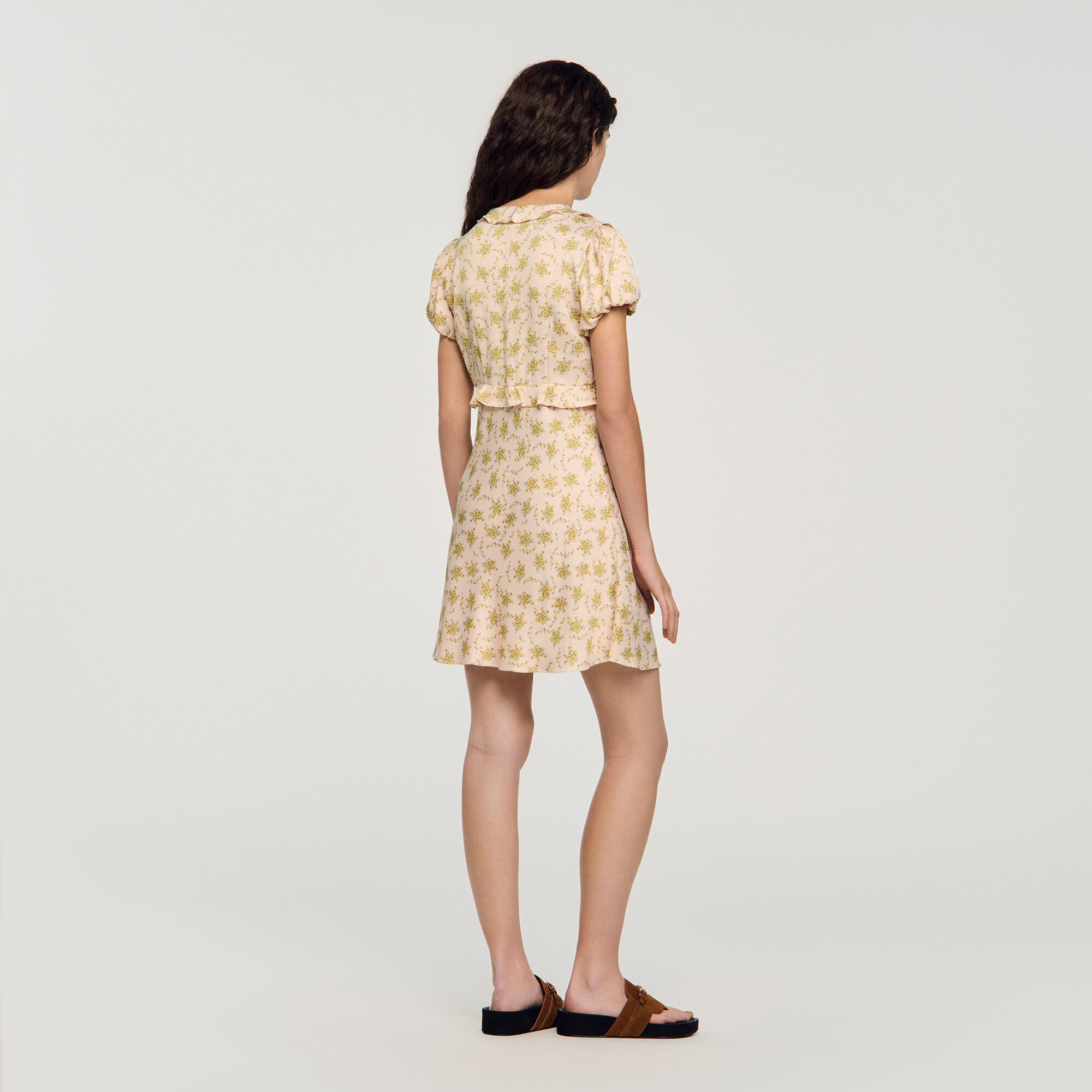 Robe courte imprimée fleurs