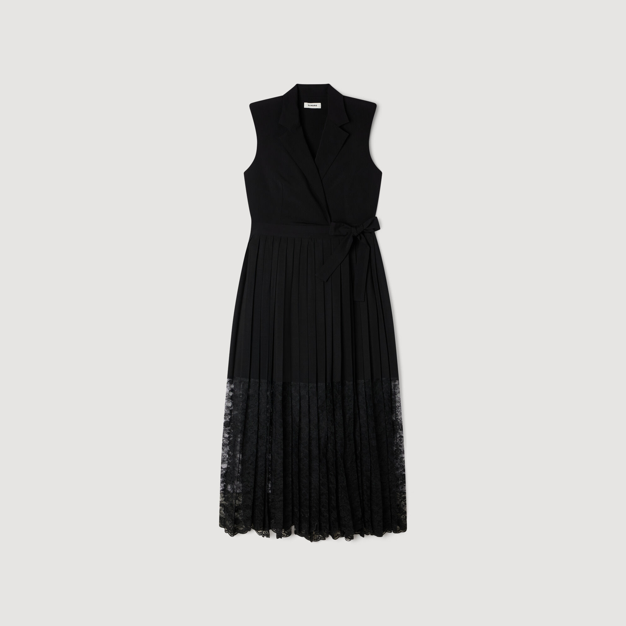 Robe midi à col en dentelle