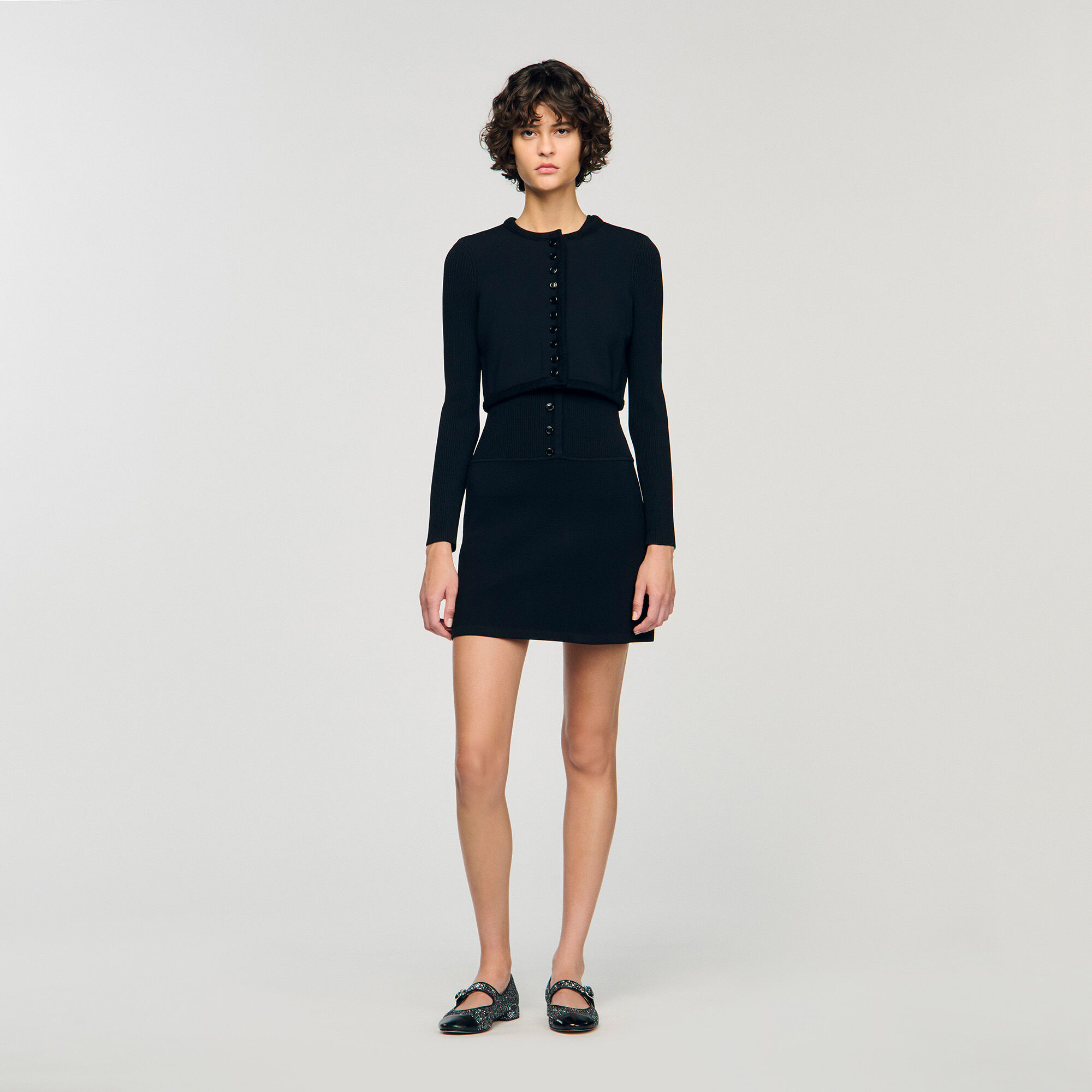 Cardigan fine à mailles court