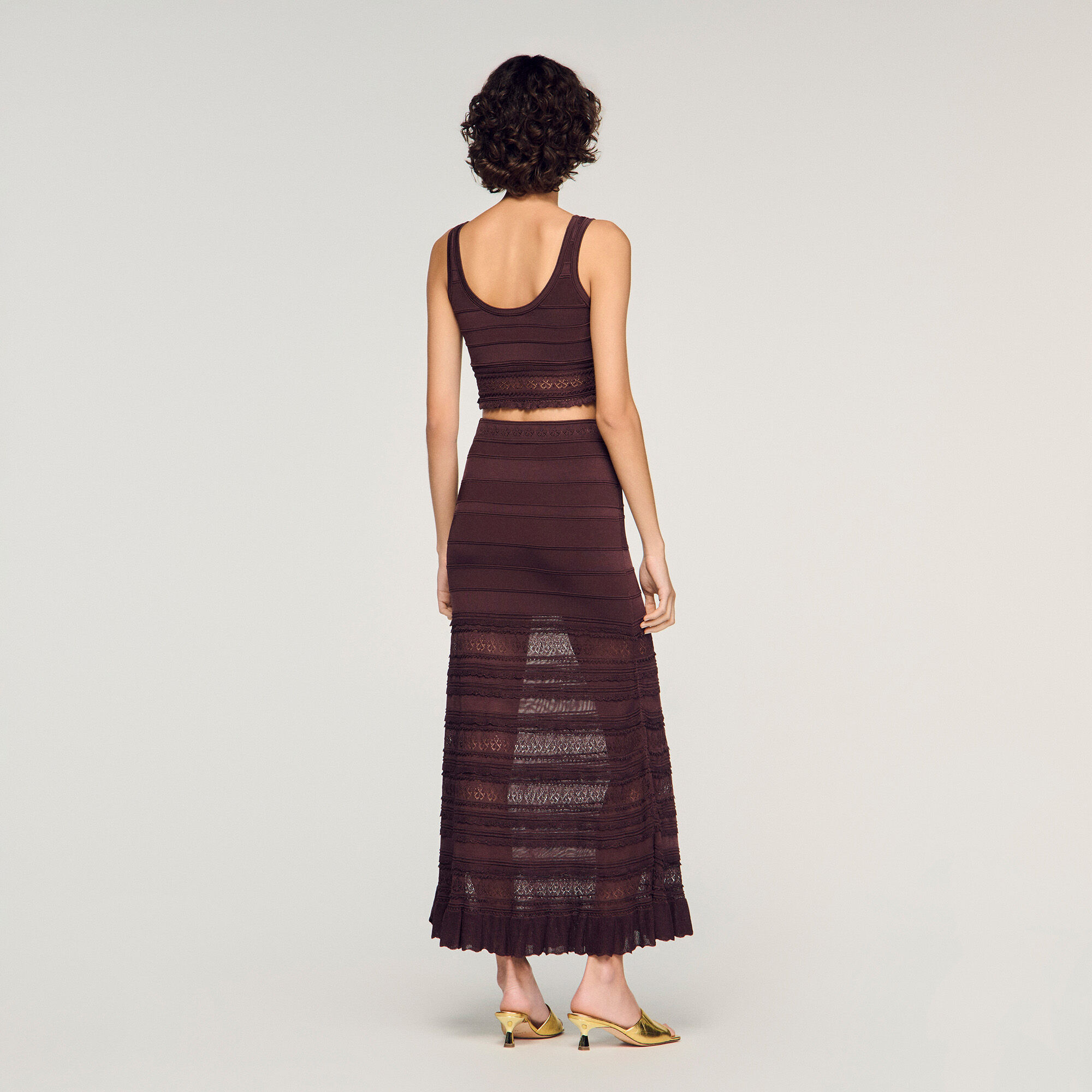 Haut crop en maille pointelle