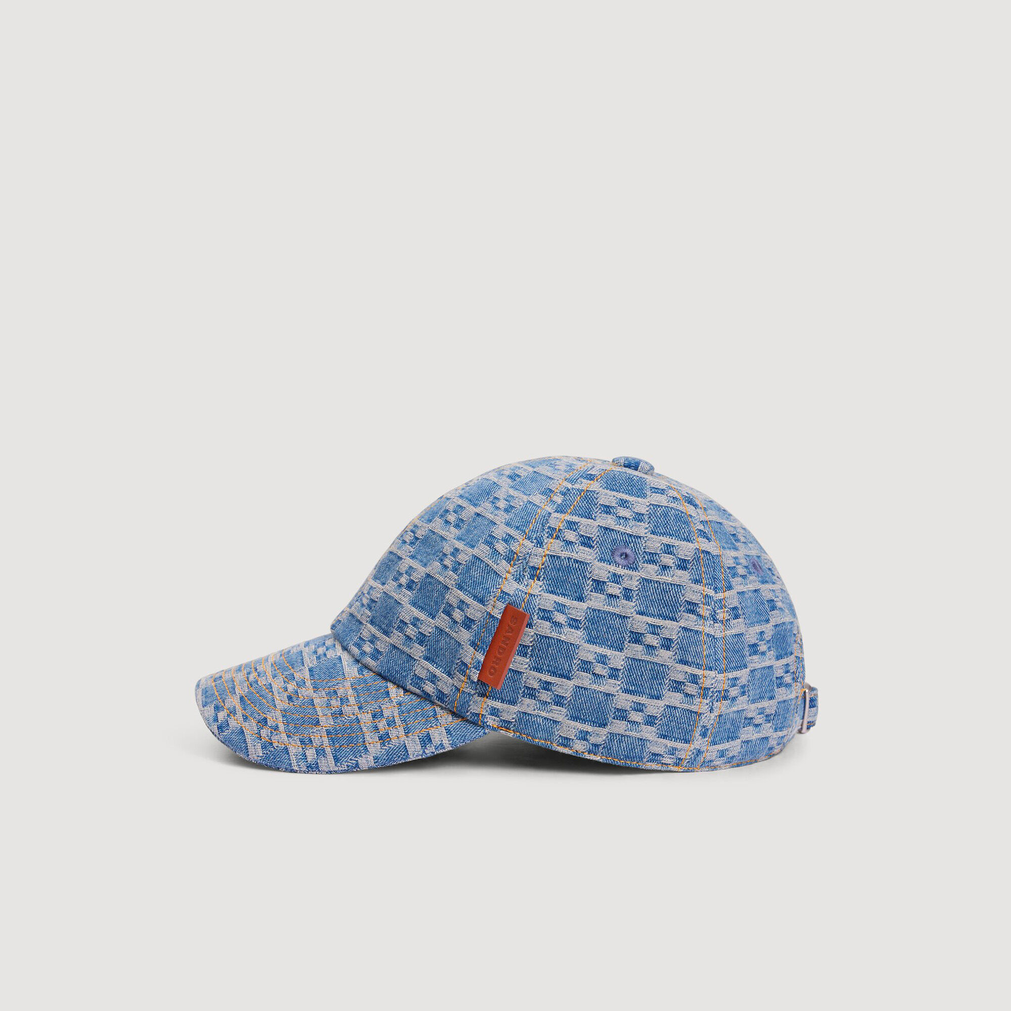 Bonnet en denim avec motif croix