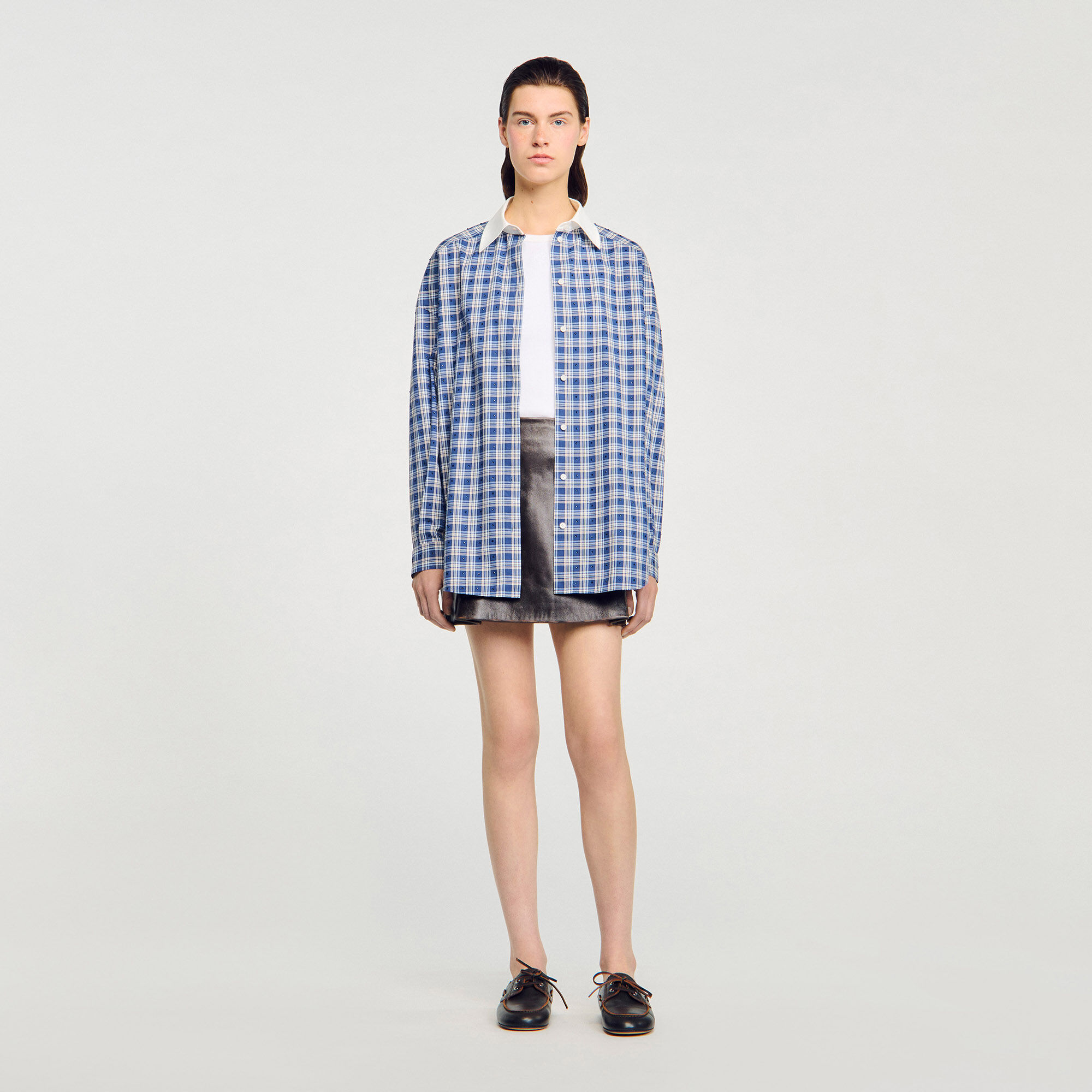 Chemise à carreaux strass