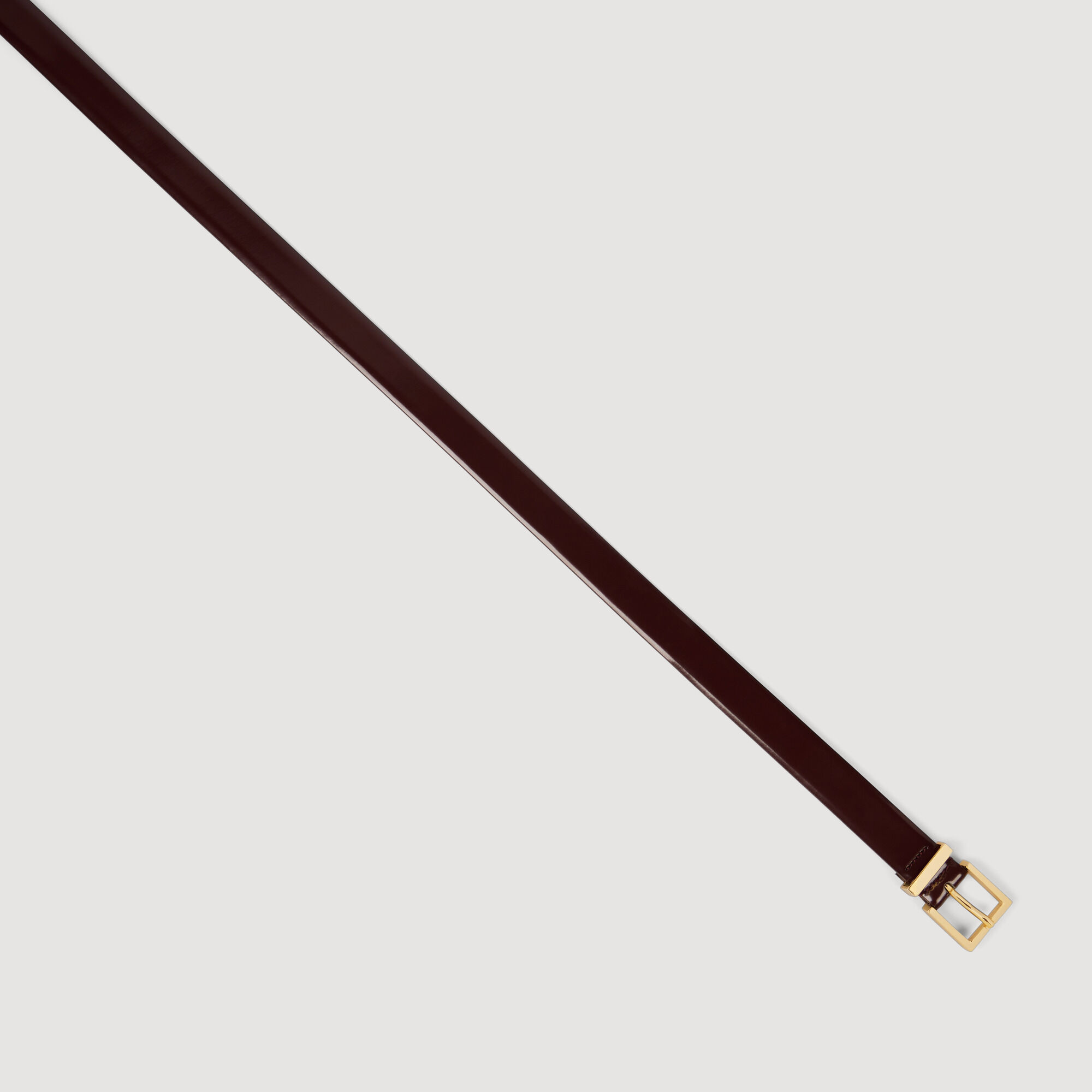 Ceinture en cuir lisse avec boucle métallique