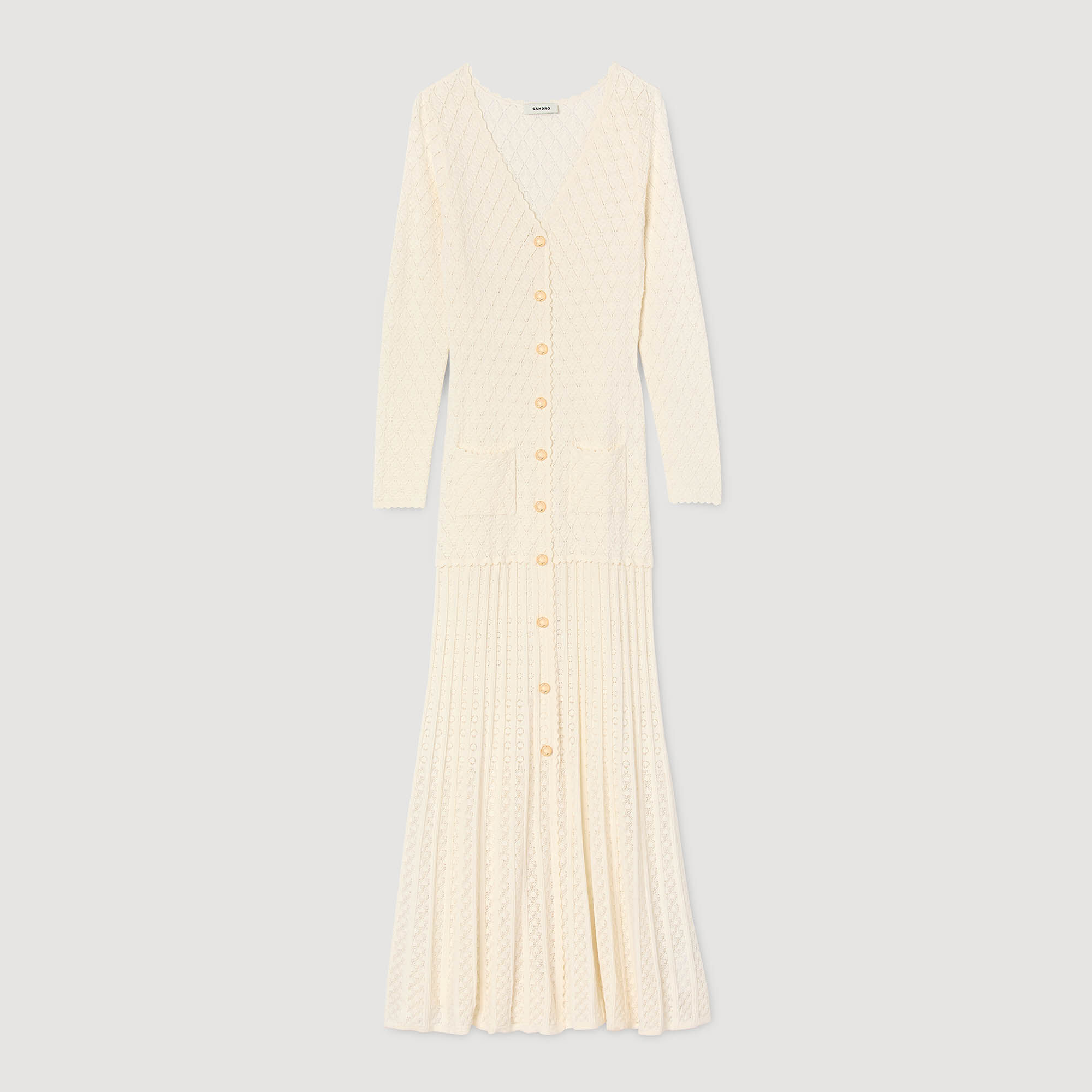 Robe mi-longue en tricot fantaisie