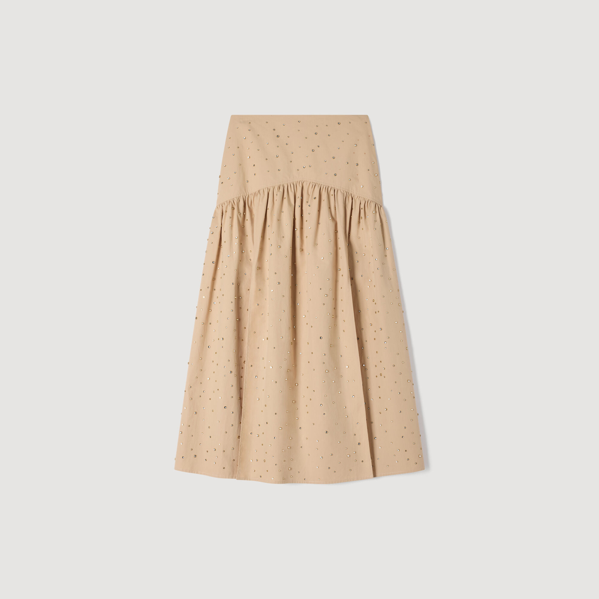 Jupe en coton strass maxi