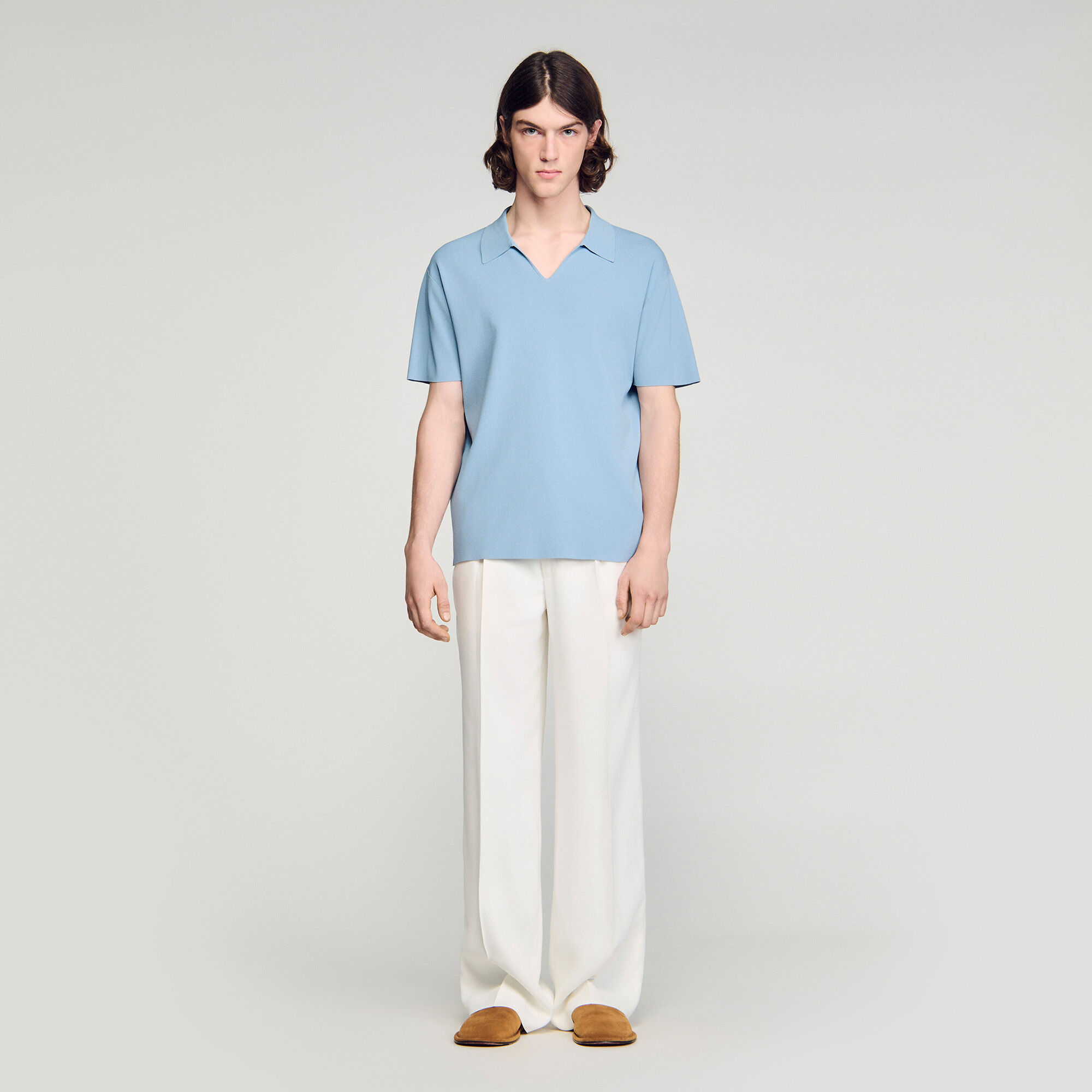 Chemise polo en maille élastique