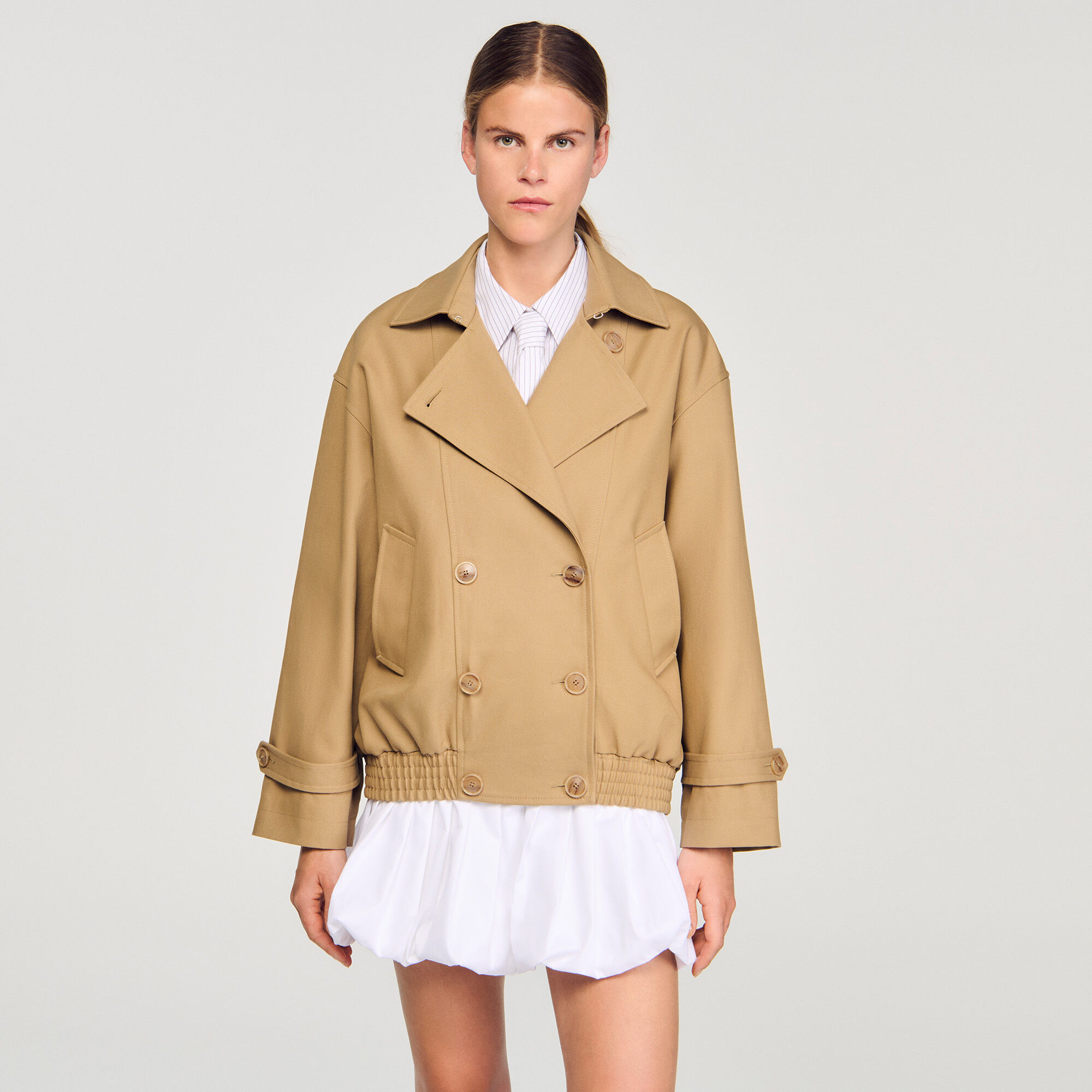 Manteau trench oversize court