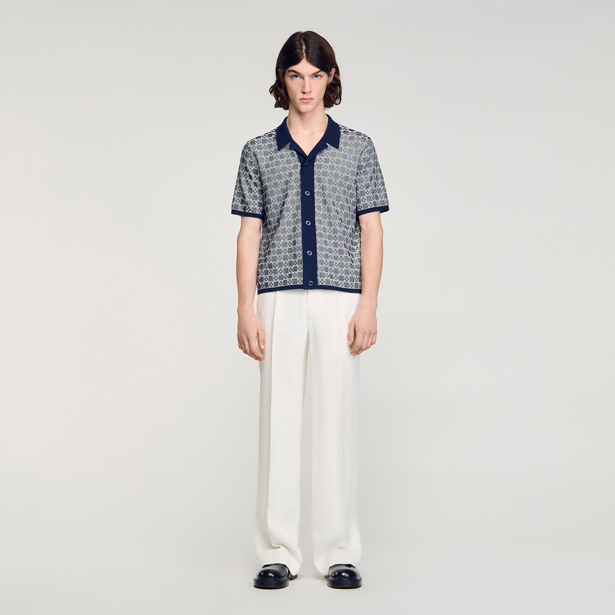 Chemise jacquard carrée en forme de croix