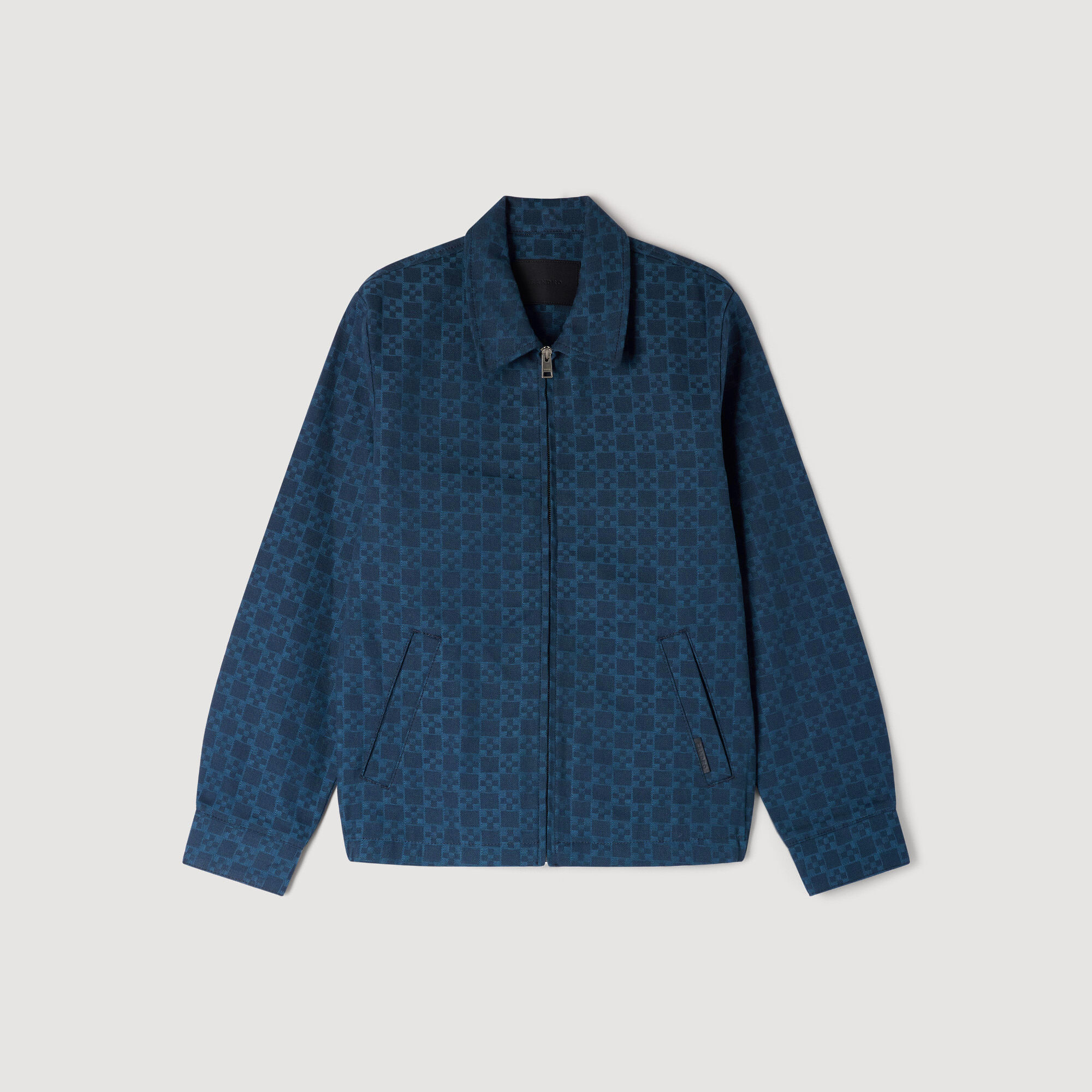 Veste en denim à croix carrée
