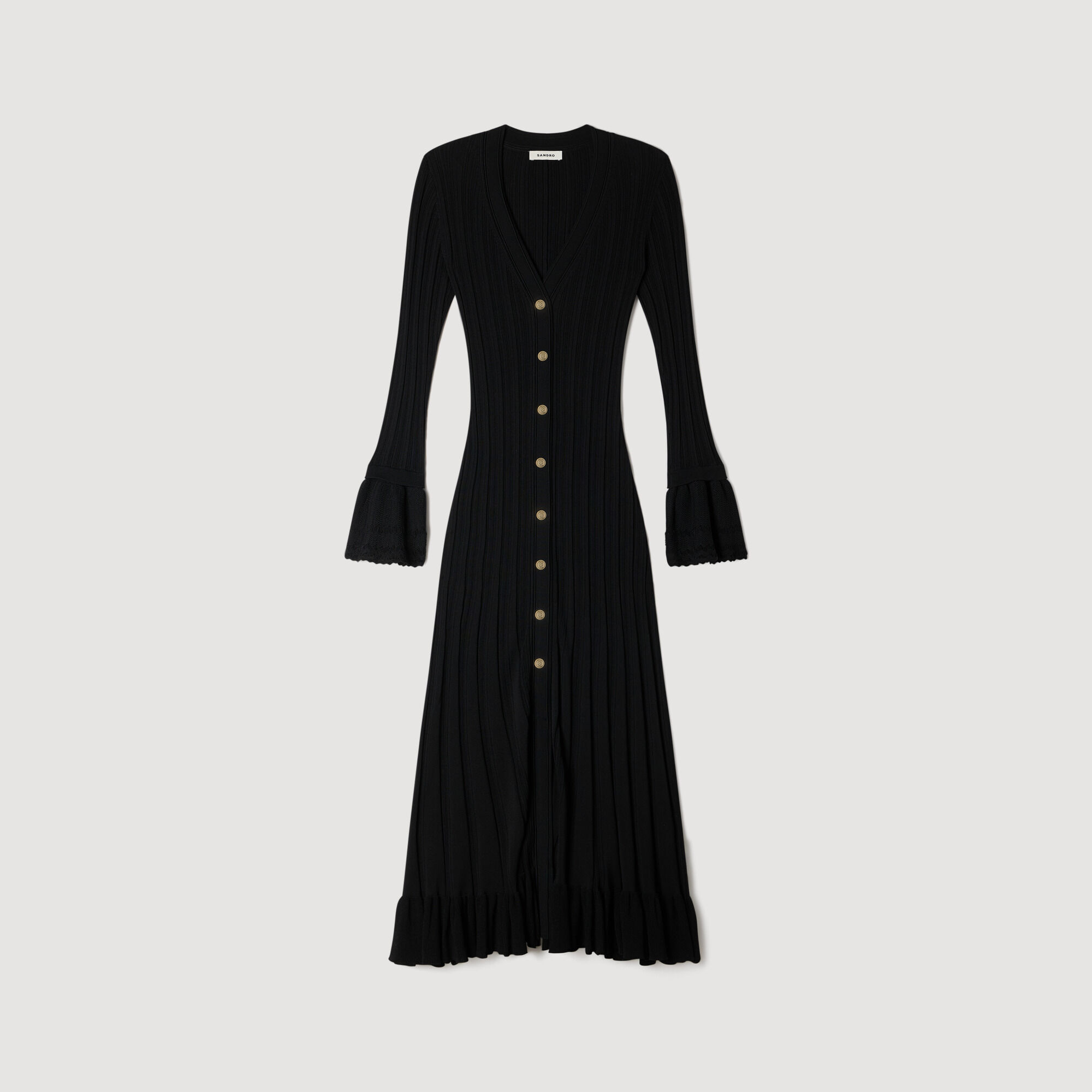 Robe maxi en maille avec volants