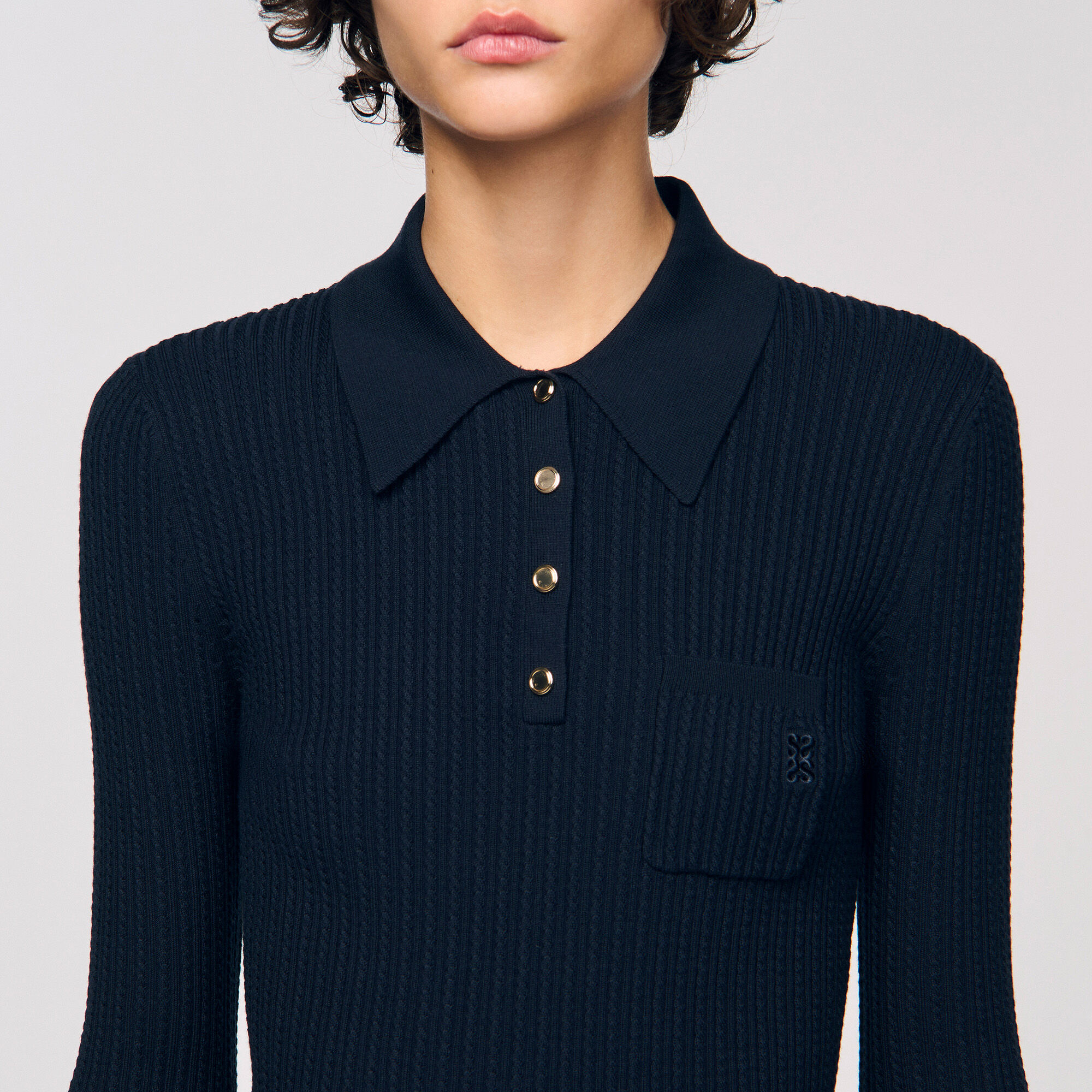 Pull-over à mailles en jersey de polo