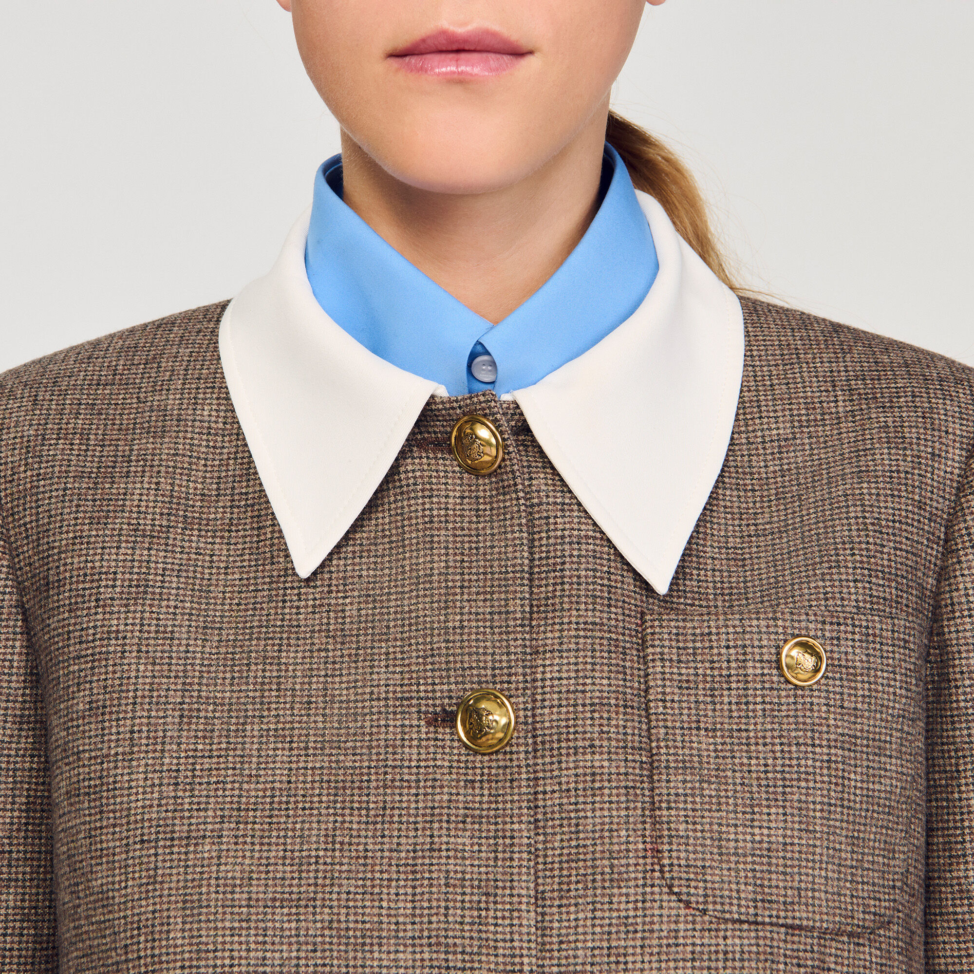 Veste de costume à carreaux houndstooth