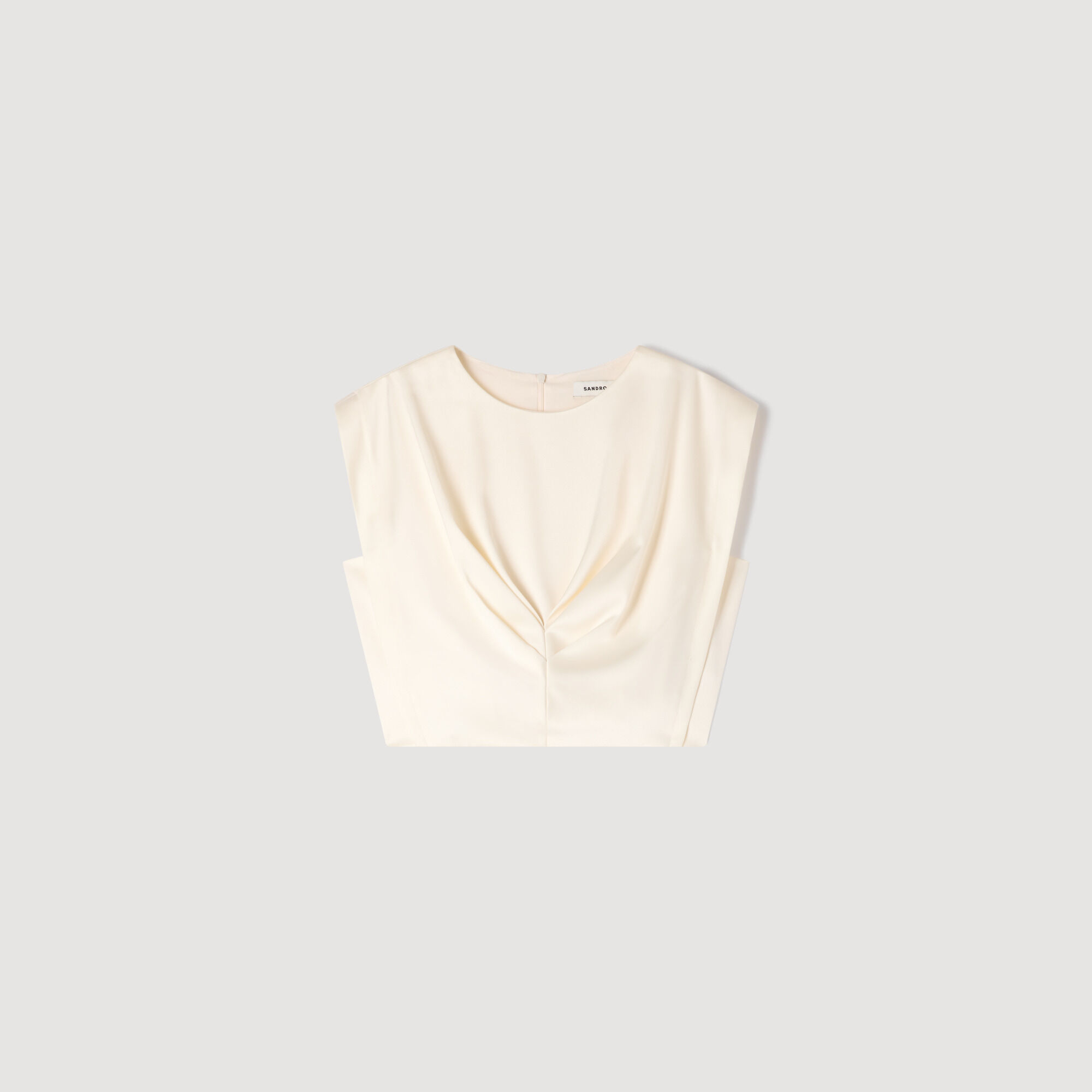 Haut crop en satin plissé