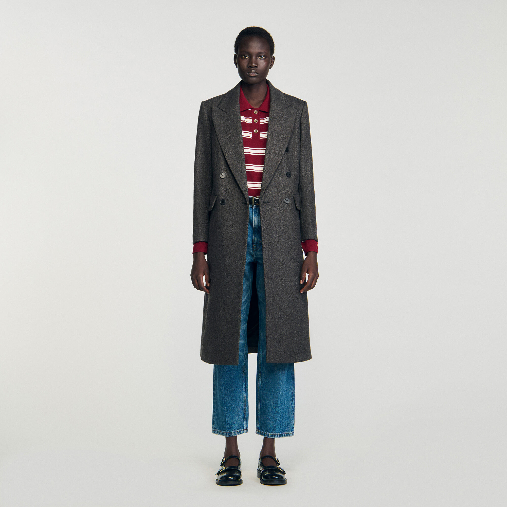 Manteau ajusté à revers doubles