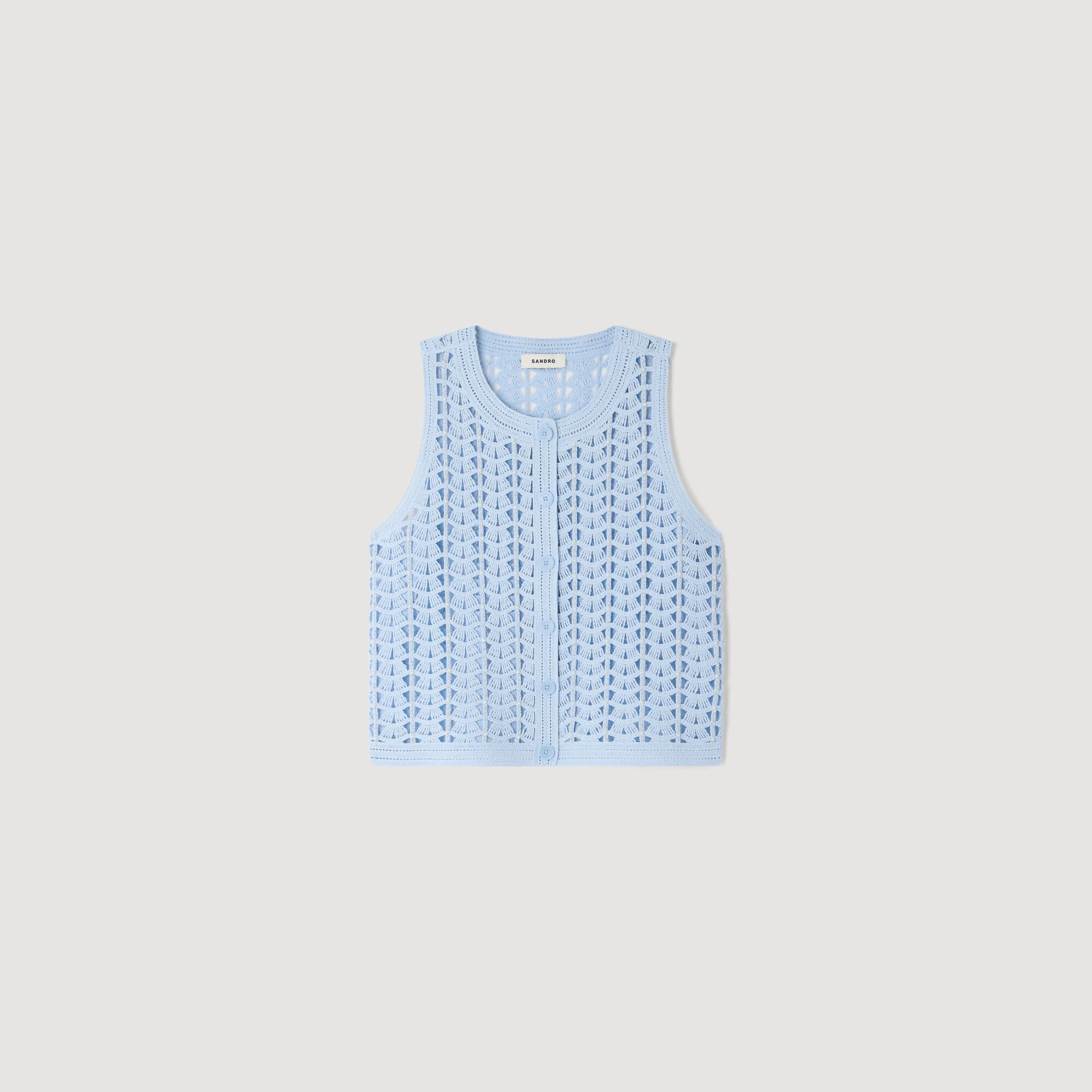 Top en crochet perlé