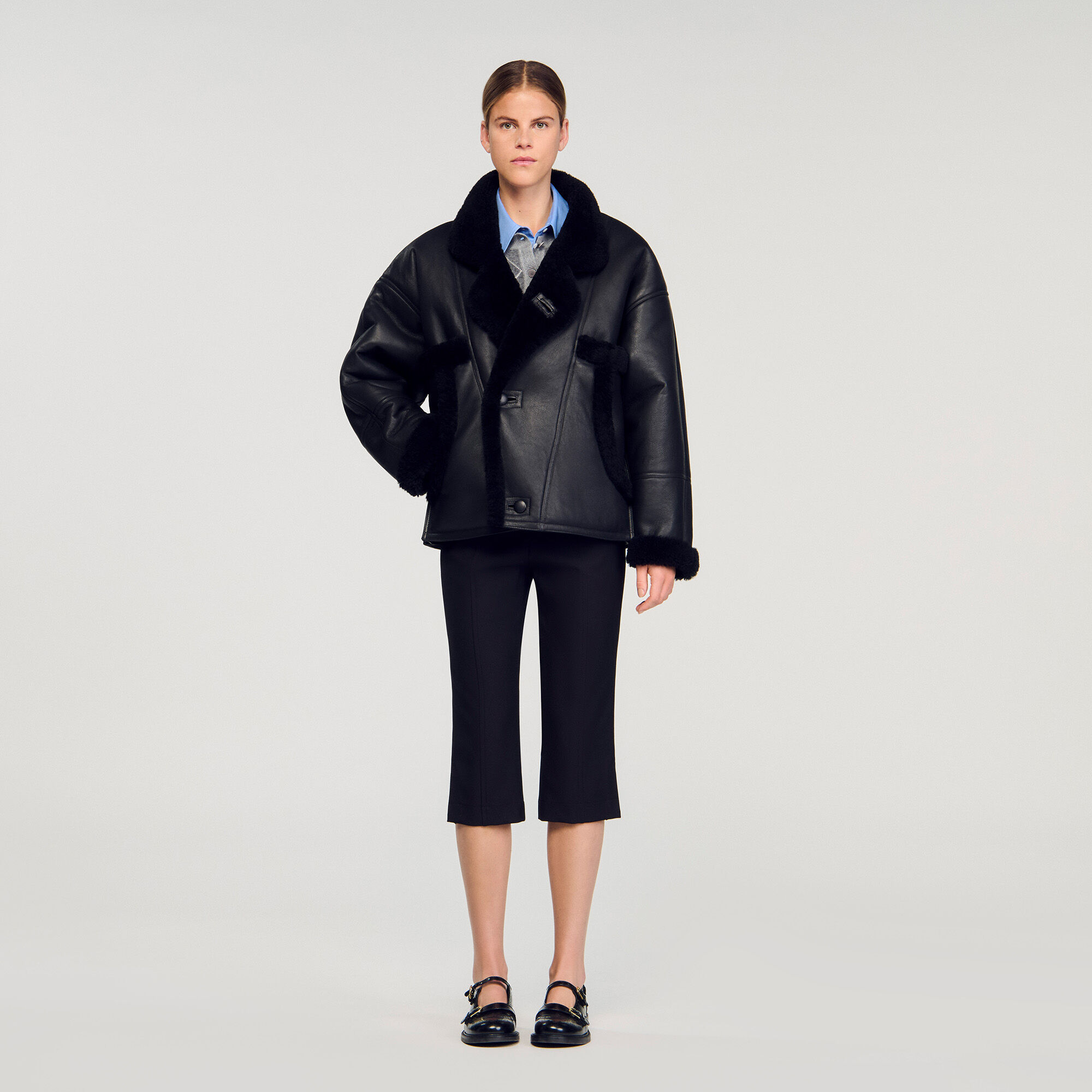 Manteau en shearling court