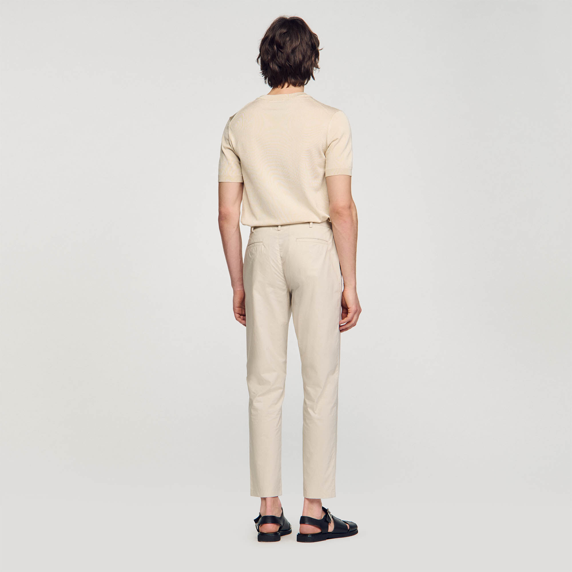 Pantalons en coton coupe carotte