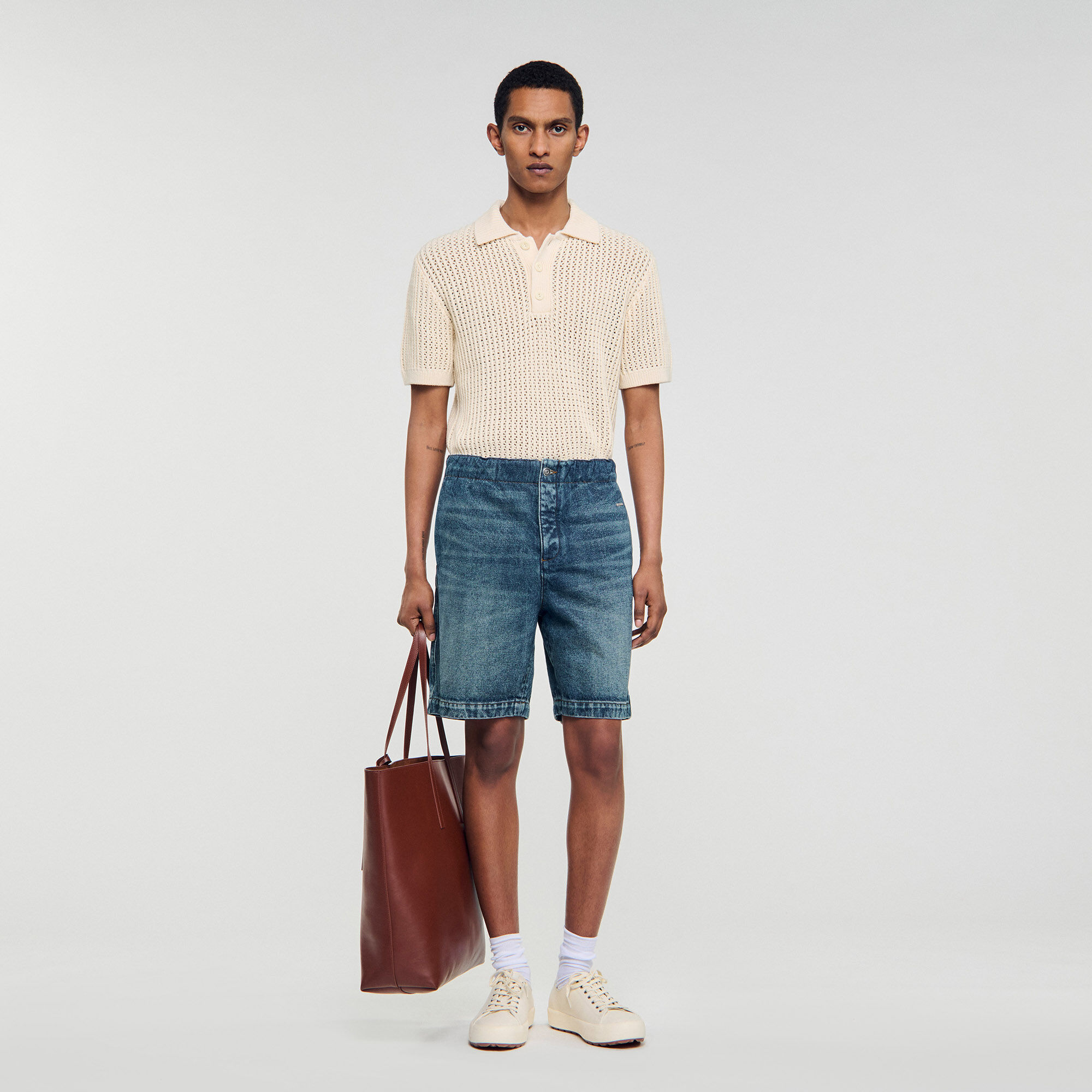 Shorts en denim élastiqués