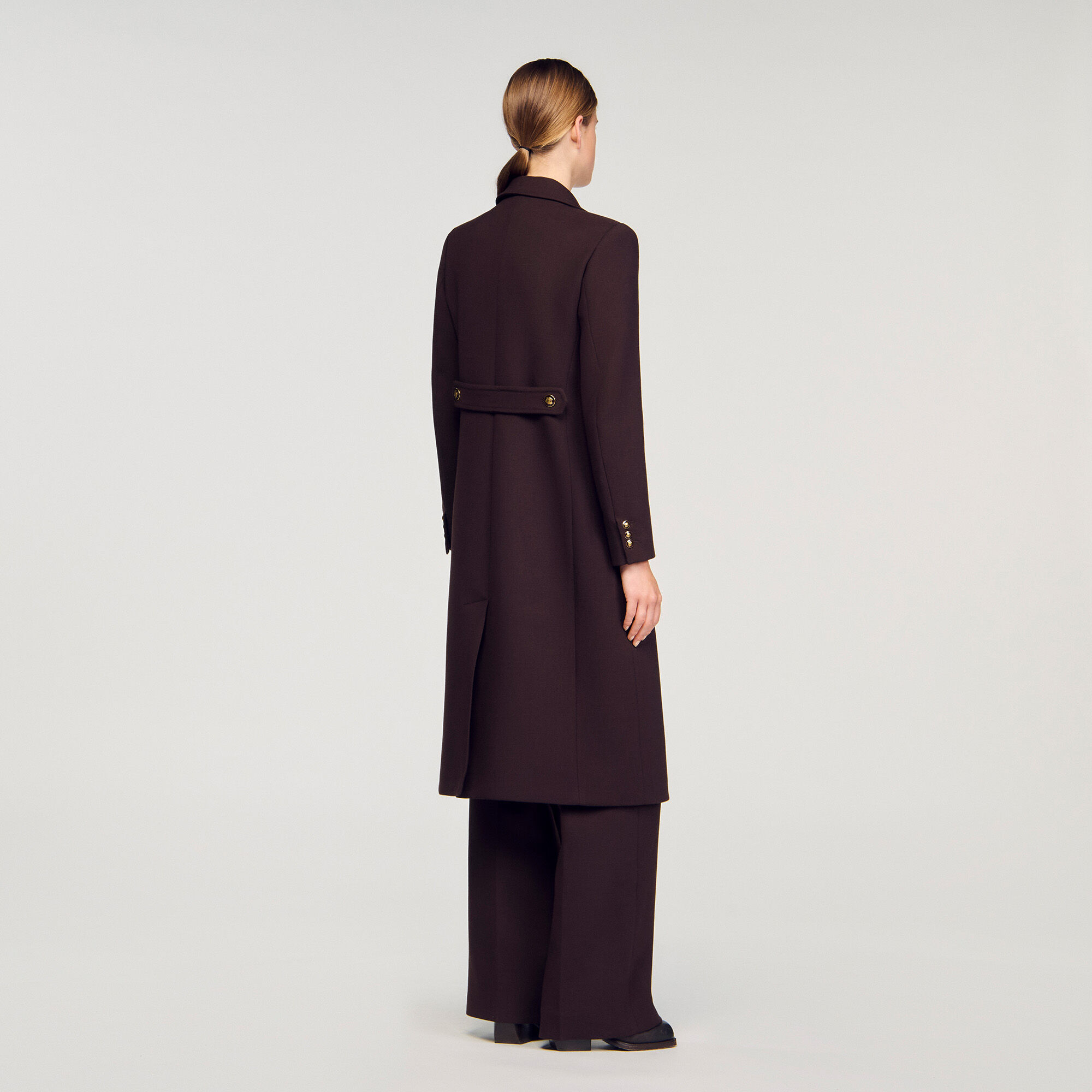 Manteau long structuré à deux boutonnages