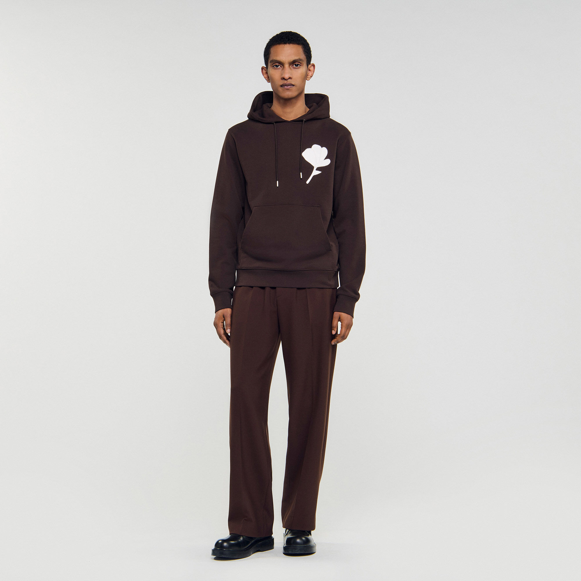 Sweat à capuche avec patch de fleurs