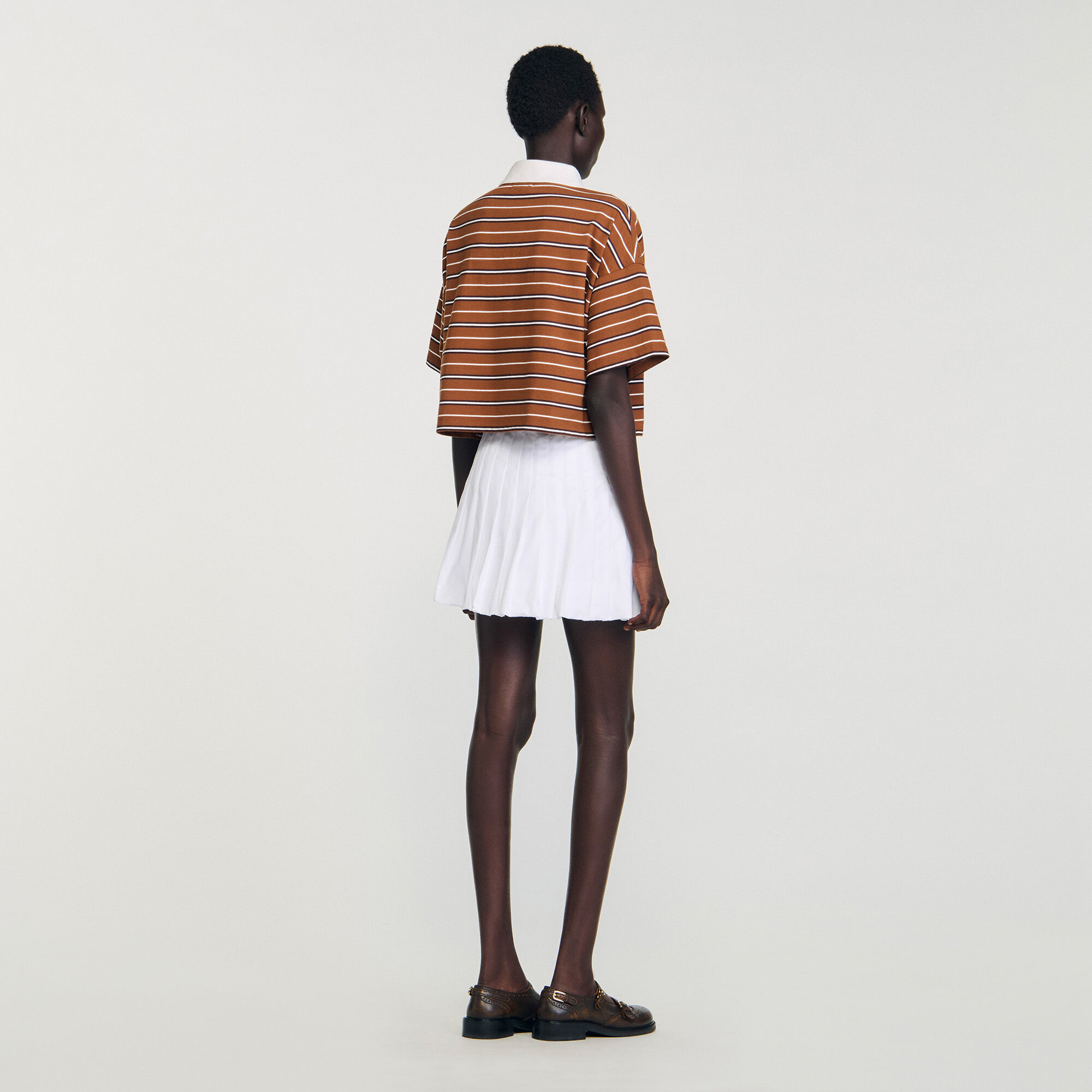 Polo rayé strass
