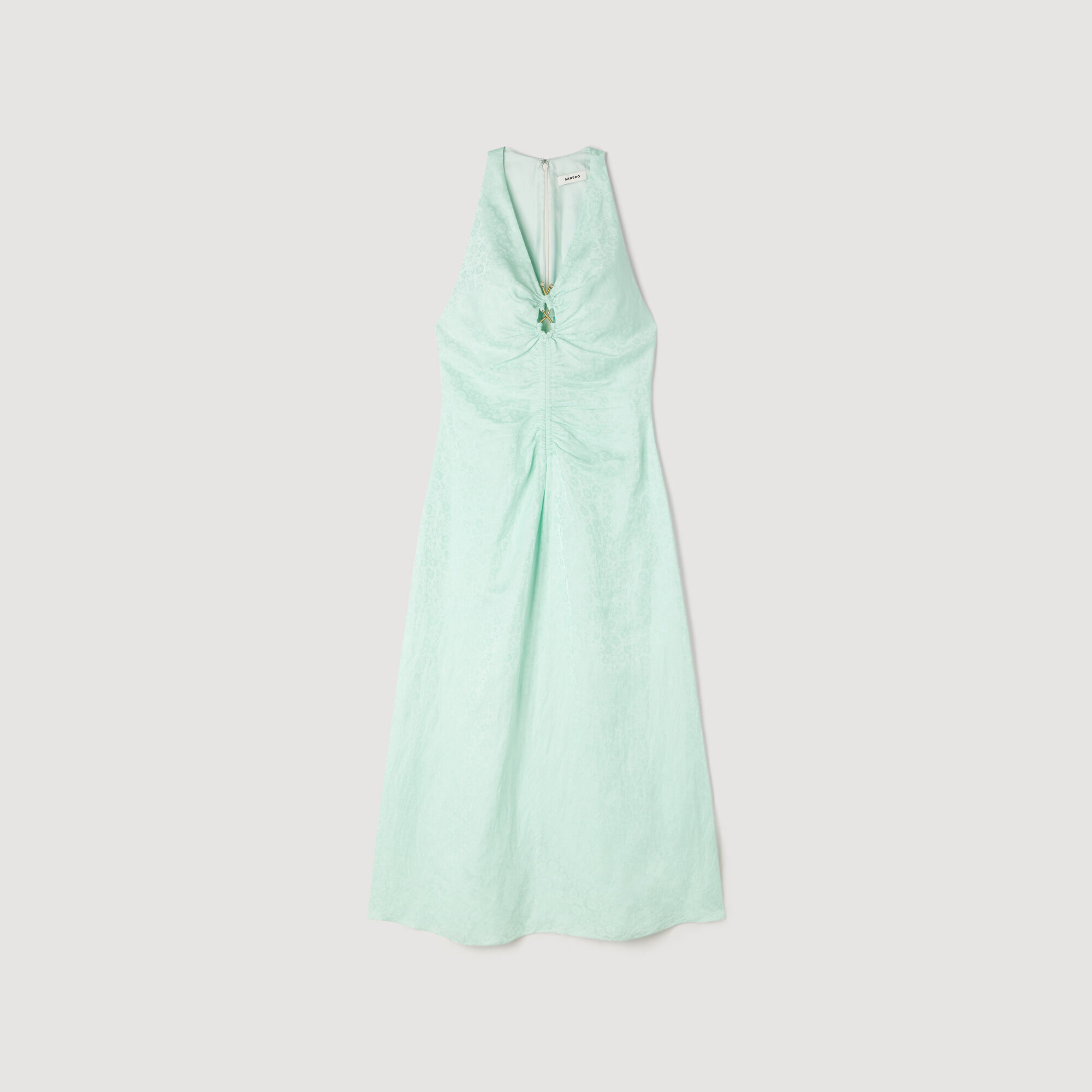 Robe maxi imprimée fleurie à encolure en V