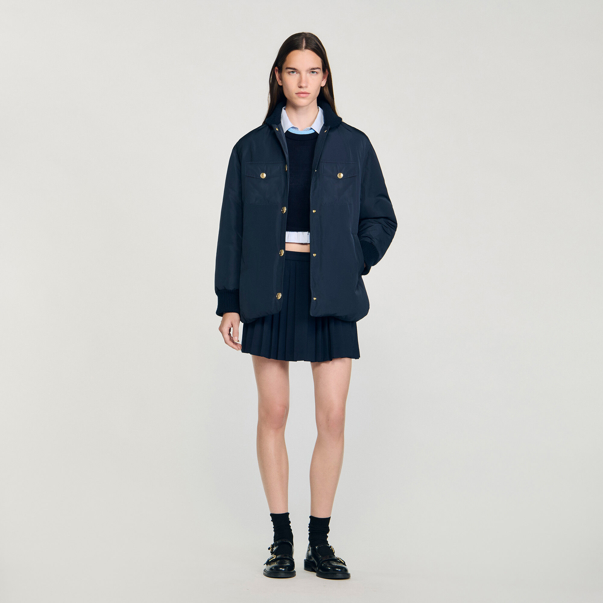 Veste gonflée avec col en ours