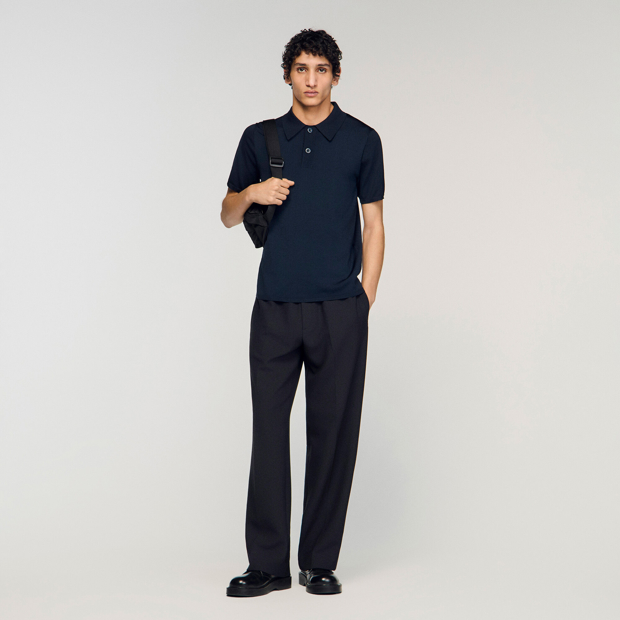 Chemise polo tricot à manches courtes